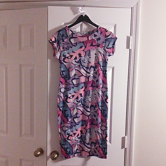 Grafitti print dress