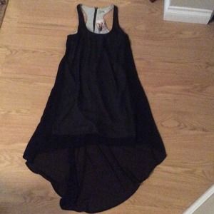 Black with grey lining high low dress