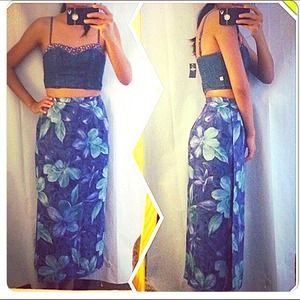Talbots 100% silk floral wrap skirt