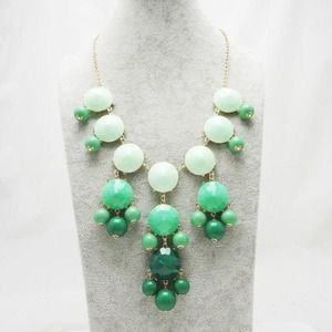 Ombré Bubble Bib Statement Necklace - Green