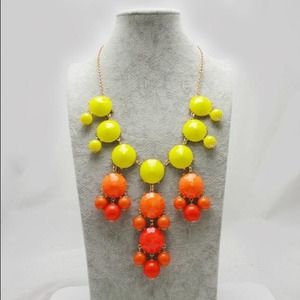 Ombré Bubble Bib Statement Necklace -yellow/orange Ombré Bubble Bib Statement Necklace -yellow/orange