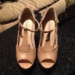 Beige spike high heels