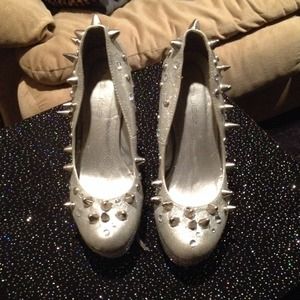 Silver sparkly heels