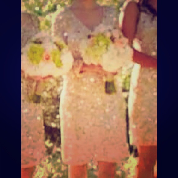 Aidan Mattox champagne sequin dress