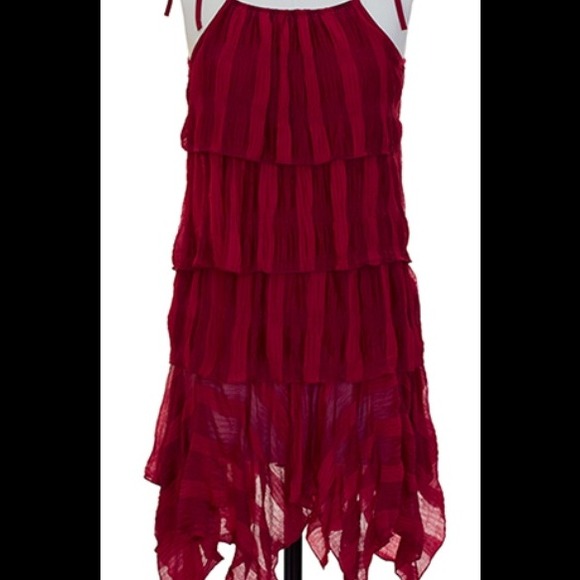 New  Below the Knee Maroon Summer Dress.