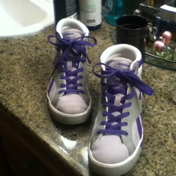 Purple and gray high tops Price is negotiable!!