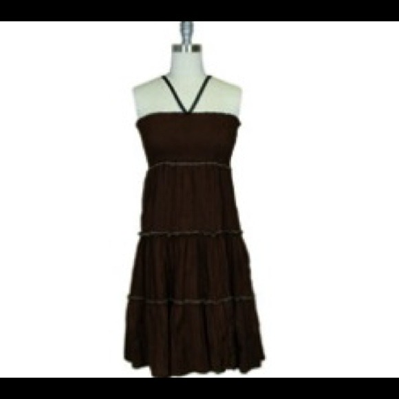 New Below the Knee Brown Summer Dress.
