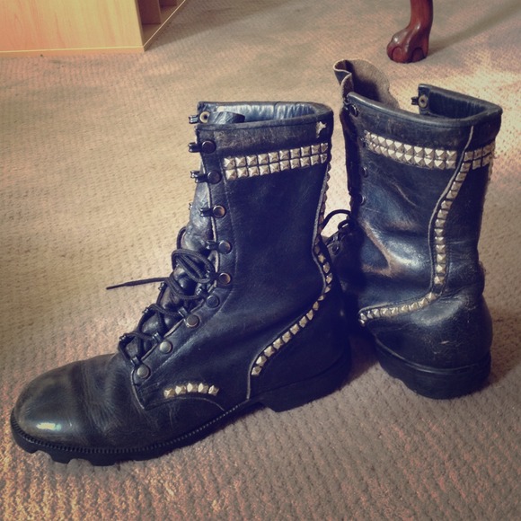 RESERVED Punky studded leather boots