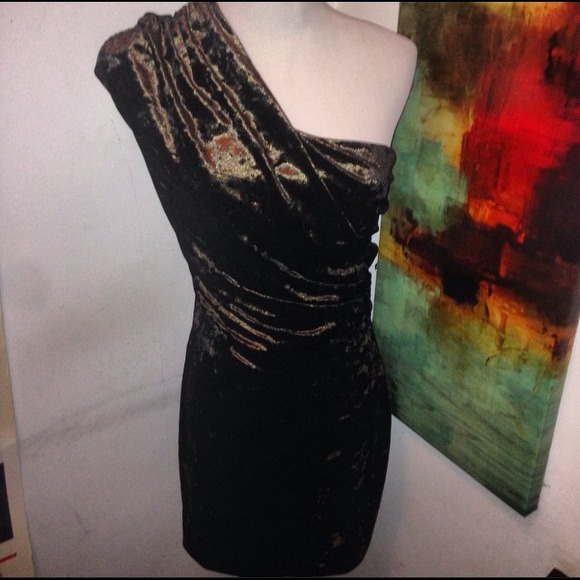 NWT Akira Velvet One Shoulder Cocktail Dress