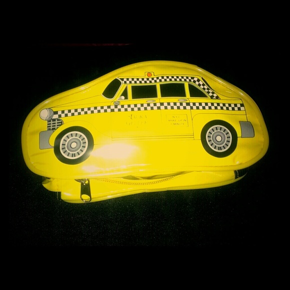 Taxi cab cosmetic bag
