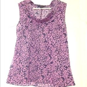 Cowl-neck printed blouse