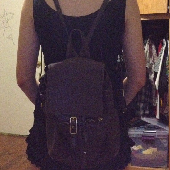 Vintage Coach brown leather backpack!