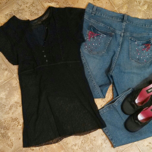 V Cristina Denim stretch capri pant