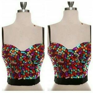 Bejewled corset top