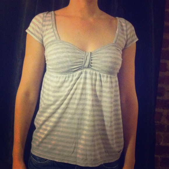 Grey/White Hollister shirt