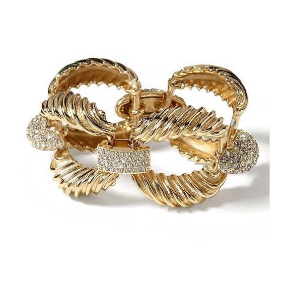 Banana Republic gold and pave link bracelet.