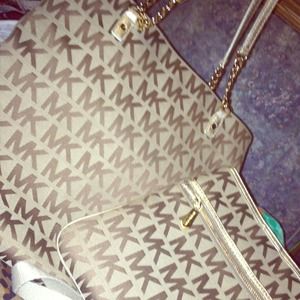 Gold Chained Medium Michael kors Tote & Crossbody