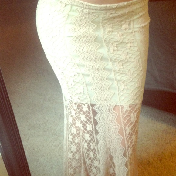 Cream Lace mermaid skirt