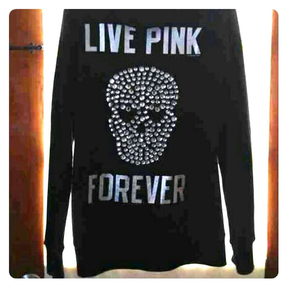 [[SOLD]]Victorias secret PINK skull hoodie zip up - Picture 1 of 1