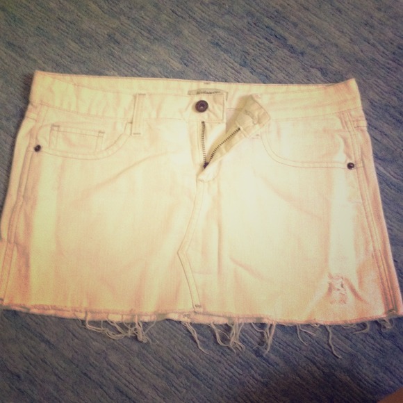 White jean skirt