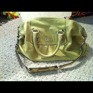 Authentic Coach Ashley: Pale green leather