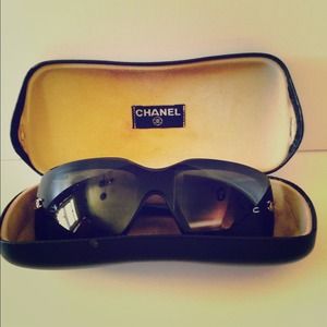 Vintage Chanel Sun glasses and case and gucci