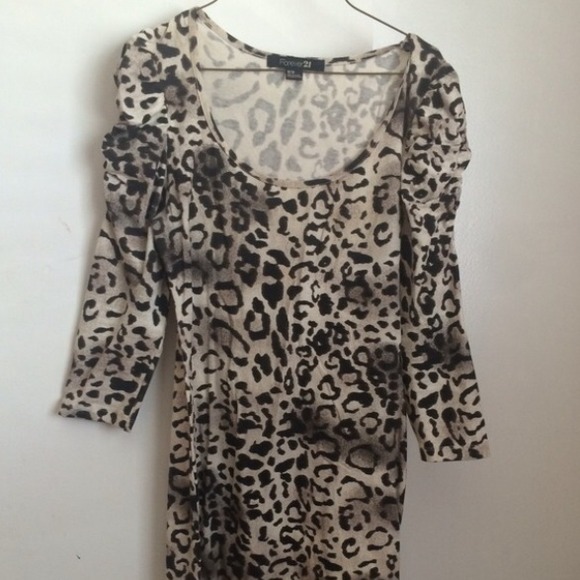 White and black leopard dress
