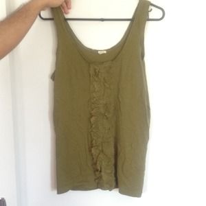 Olive green j.crew Tanktop with lace detail