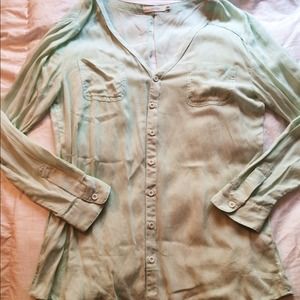 LF Mint Buttondown Blouse