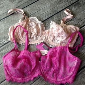 Two unlined 36d Victoria's Secret bras NWT pink
