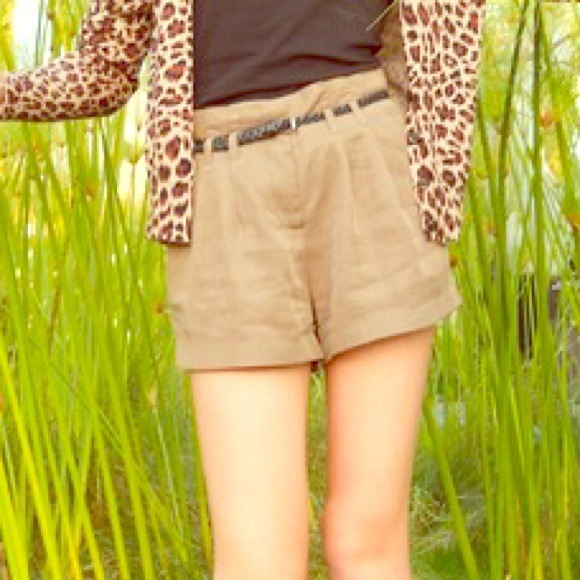 Forever 21 high waisted tan shorts