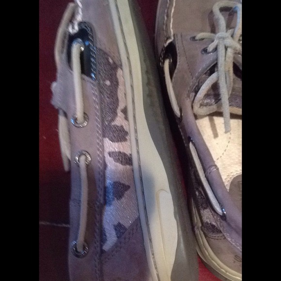 Graphite cheetah sperry topsiders. Very cute - Picture 1 of 1