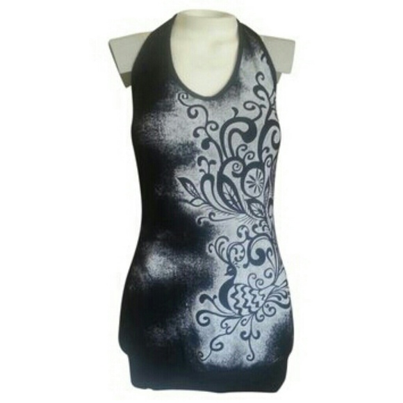 Black and White halter tunic