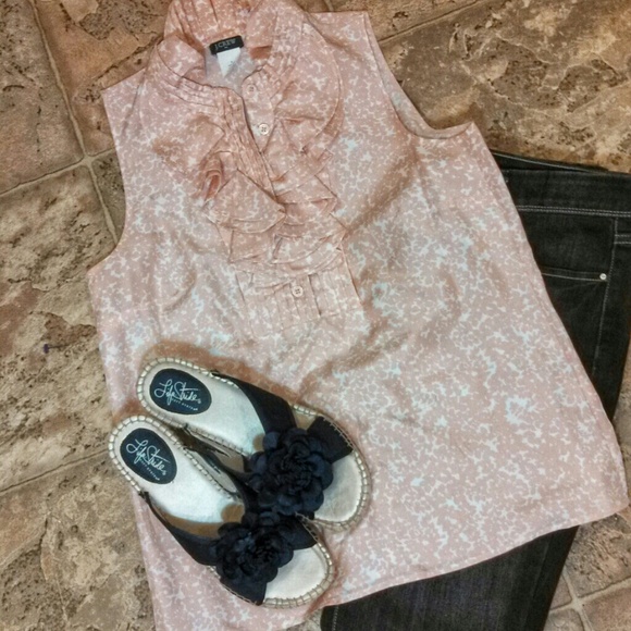 J. Crew 100% Silk sleevless floral blouse