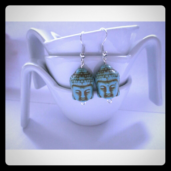 Handmade Buddha Turquoise Earrings