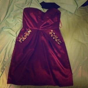 Fuchsia Strapless Cocktail Dress