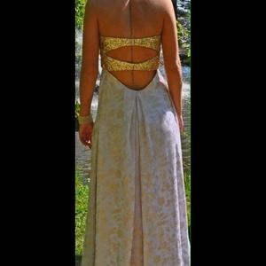 White & Gold prom/formal dress for sale