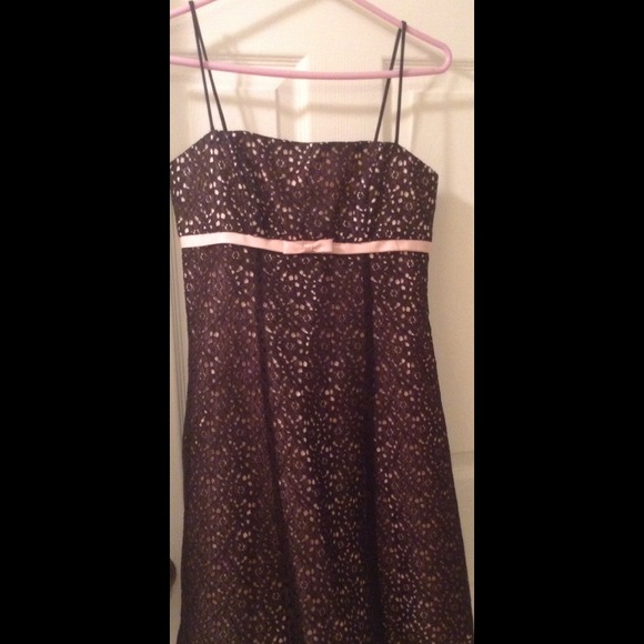 Black lace and pink dress