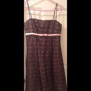 Black lace and pink dress