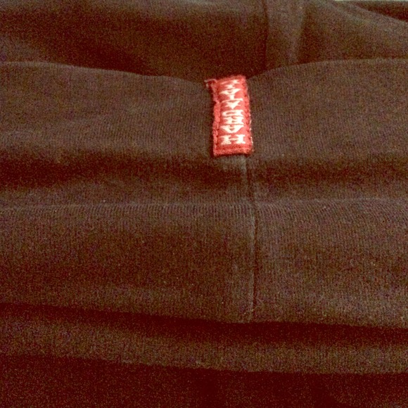 Black hard tail roll down yoga pants