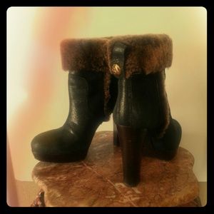 Tory burch fur above the ankle boots