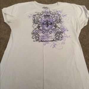 Grey and purple crest t-shirt