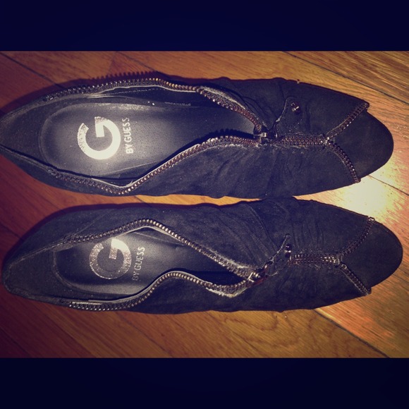 Peep toe bootie stilettos