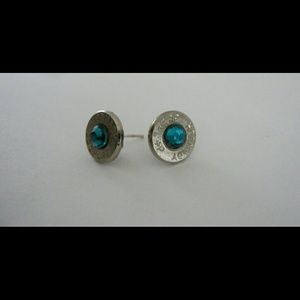 Bullet and Crystal Stud Earrings