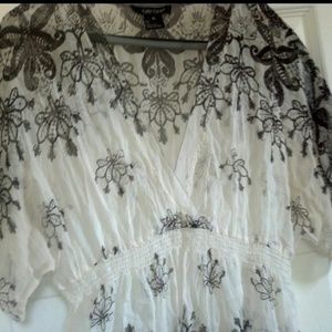 *SOLD* Brown and cream sheer top