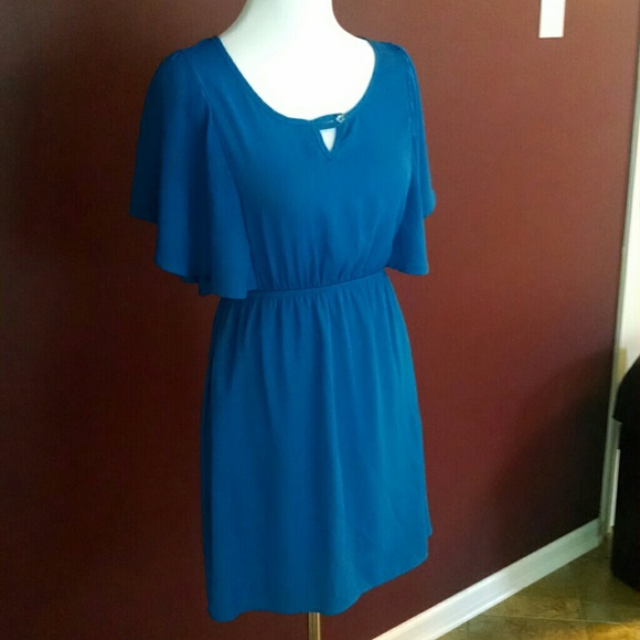 Blue dress with button detail Size S