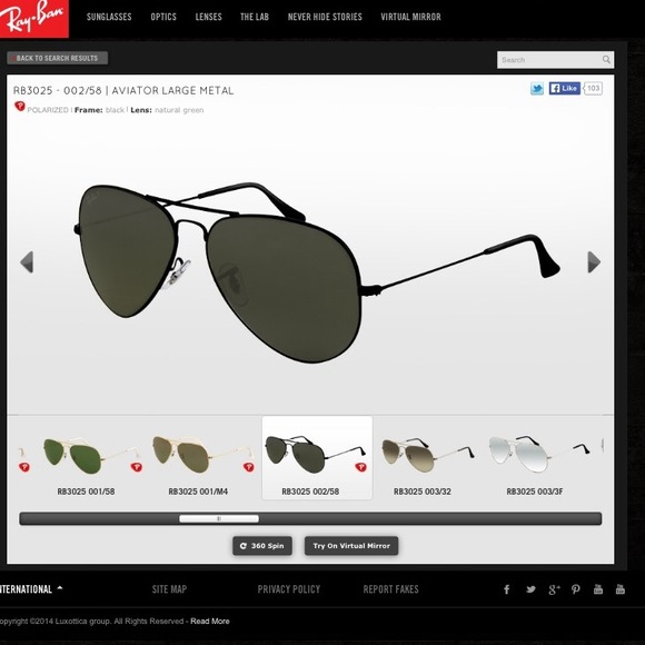 AUTHENTIC ray-ban  sunglasses w/case