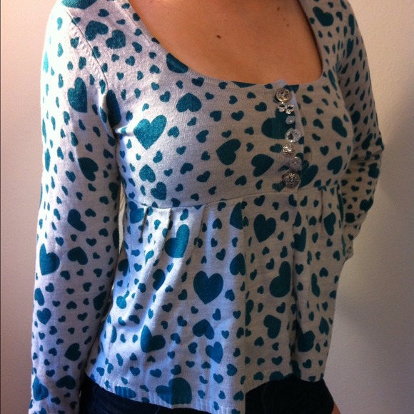 Blue cropped cardigan