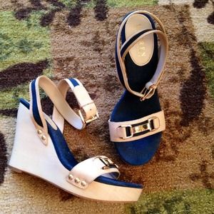 Ralph Lauren Leather Wrap Around Nautical Wedge