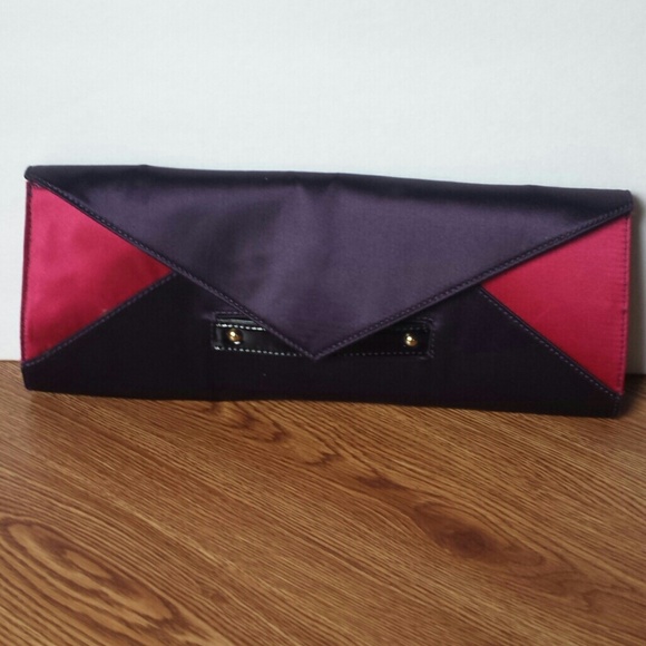 Nine West hot pink and dark purple clutch